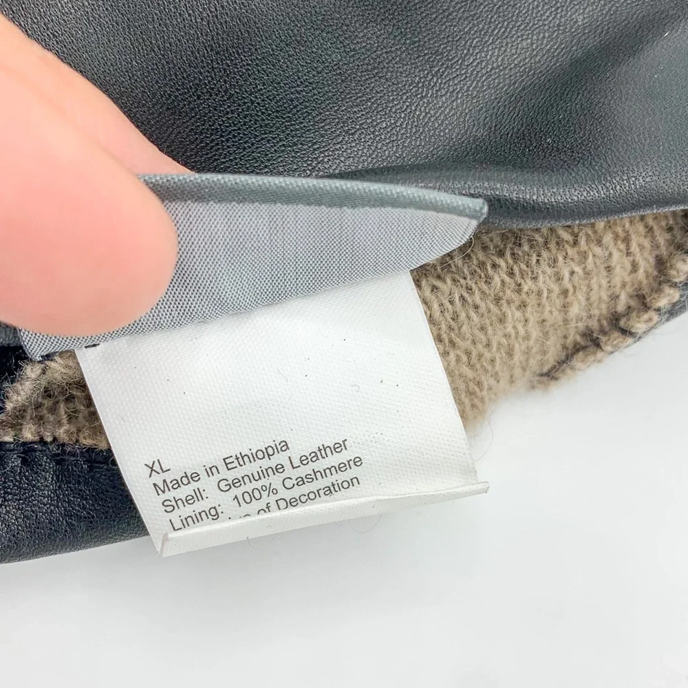 Touchpoint by Fownes Black Leather Cashmere Lined Gloves